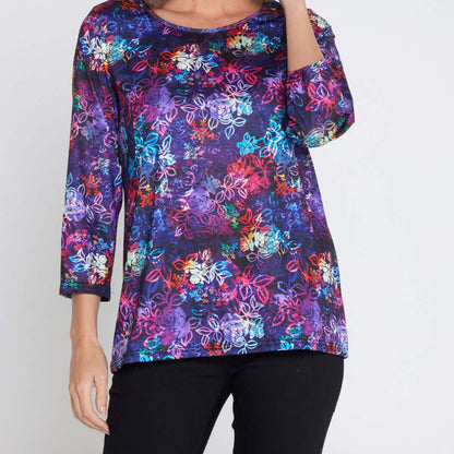 Camden Jersey Top - Rainbow Floral Etch, available at: https://www.daltik.com/