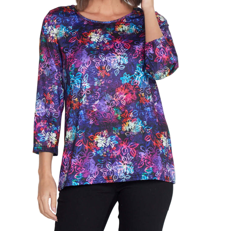 Camden Jersey Top - Rainbow Floral Etch, available at: https://www.daltik.com/