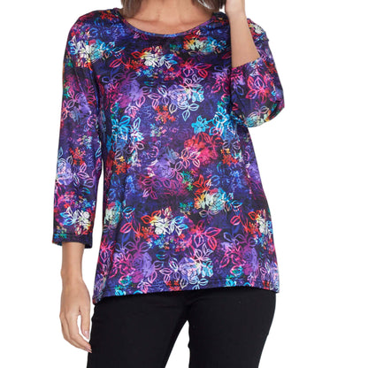 Camden Jersey Top - Rainbow Floral Etch, available at: https://www.daltik.com/
