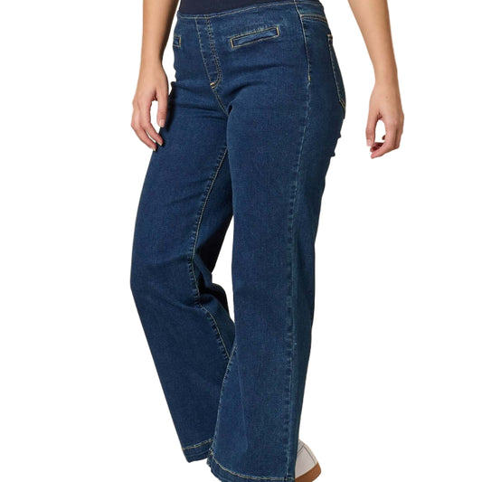 Maddy High Rise Wide Leg Jean | Dark Denim, available at: https://www.daltik.com/