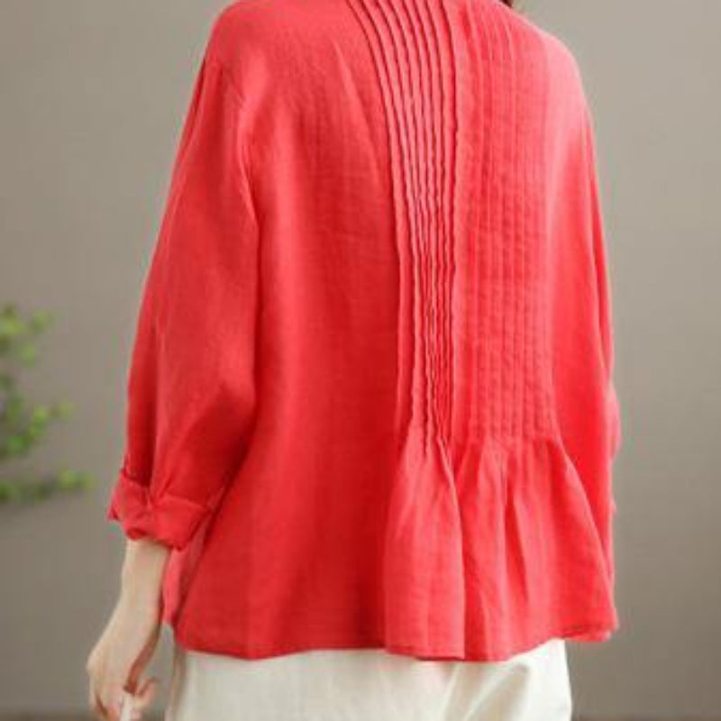 Organic-White-Linen-Shirt-Tunics-Women-Ramie- Blouse-https://daltik.com/