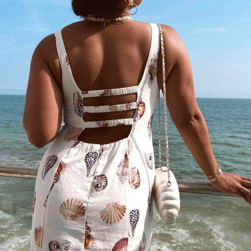 Steph Mini Dress ~ Shell Linen, available at: https://www.daltik.com/